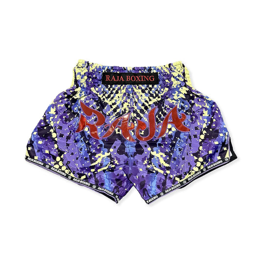 RAJA MUAY THAI SHORTS RK-8 – PURPLE RETRO CAMO
