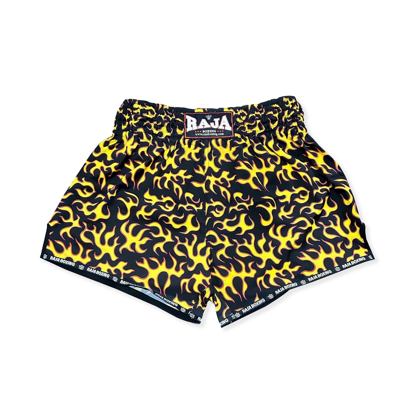 RAJA MUAY THAI SHORTS FIRE FLAME BLACK RTB-FIR