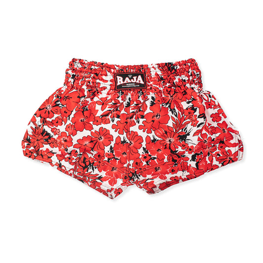 RAJA MUAY THAI SHORTS FLORAL RED RTB-FLO-RED
