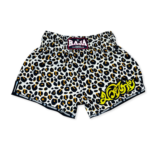 RAJA MUAY THAI SHORTS LEOPARD BROWN RTB-JAG-BRO