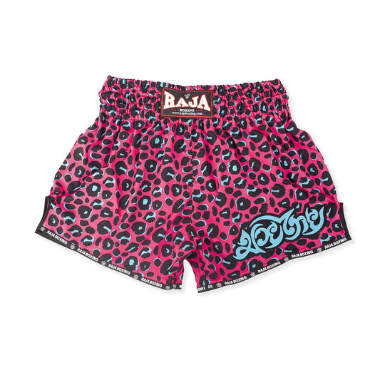 RAJA MUAY THAI SHORTS LEOPARD PINK RTB-JAG-PIN
